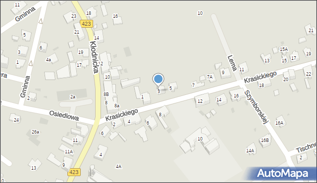 Kędzierzyn-Koźle, Krasickiego Ignacego, bp., 3, mapa Kędzierzyna-Koźle