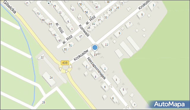 Kędzierzyn-Koźle, Krokusów, 13, mapa Kędzierzyna-Koźle