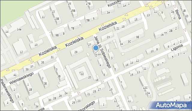 Kędzierzyn-Koźle, Króla Jana III Sobieskiego, 2, mapa Kędzierzyna-Koźle