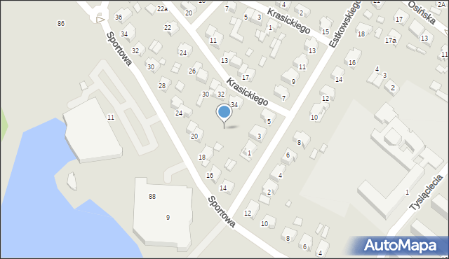 Kępno, Krasickiego Ignacego, bp., 34b, mapa Kępno