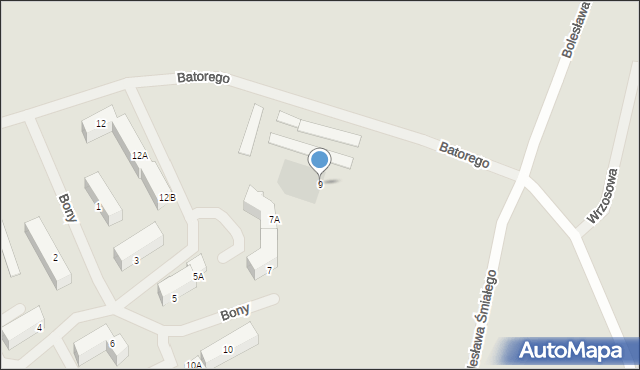 Kętrzyn, Królowej Bony, 9, mapa Kętrzyn