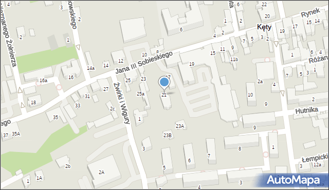 Kęty, Króla Jana III Sobieskiego, 21, mapa Kęty