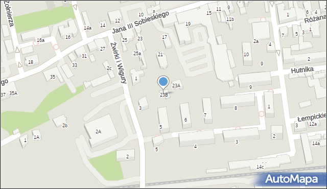 Kęty, Króla Jana III Sobieskiego, 23B, mapa Kęty