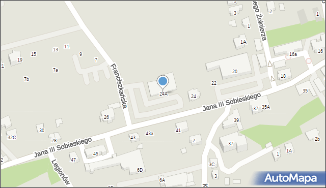 Kęty, Króla Jana III Sobieskiego, 24A, mapa Kęty