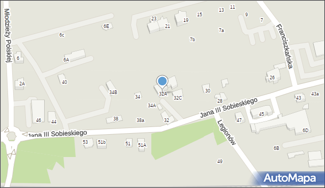 Kęty, Króla Jana III Sobieskiego, 32A, mapa Kęty