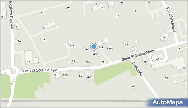 Kęty, Króla Jana III Sobieskiego, 34A, mapa Kęty