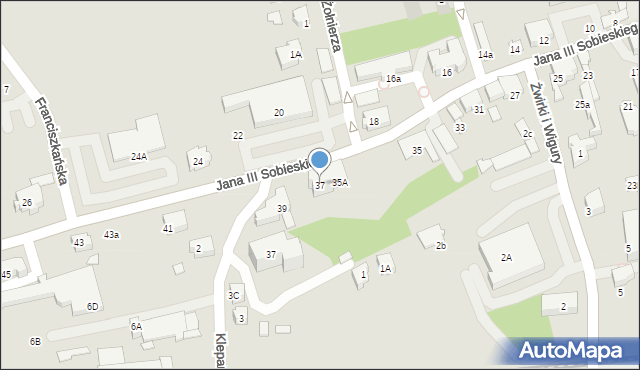 Kęty, Króla Jana III Sobieskiego, 37, mapa Kęty