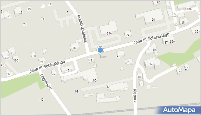Kęty, Króla Jana III Sobieskiego, 43a, mapa Kęty