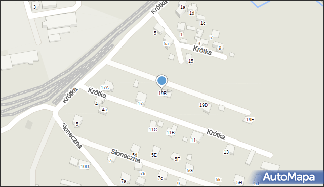 Kęty, Krótka, 19B, mapa Kęty