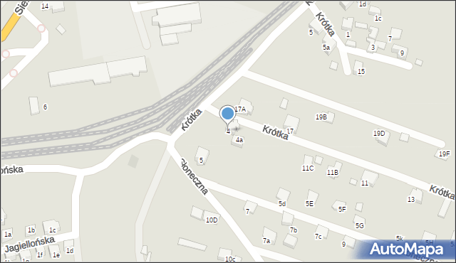 Kęty, Krótka, 4, mapa Kęty