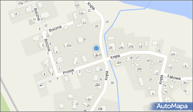 Kiekrz, Kręta, 35, mapa Kiekrz