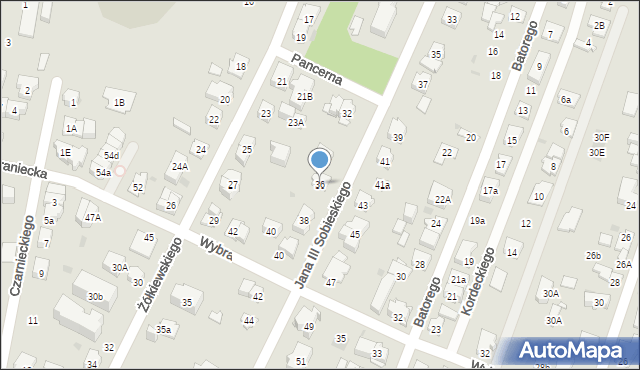 Kielce, Króla Jana III Sobieskiego, 36, mapa Kielc