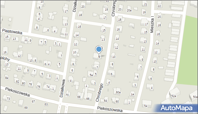 Kielce, Króla Bolesława Chrobrego, 9, mapa Kielc