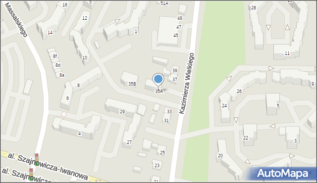 Kielce, Króla Kazimierza Wielkiego, 35A, mapa Kielc