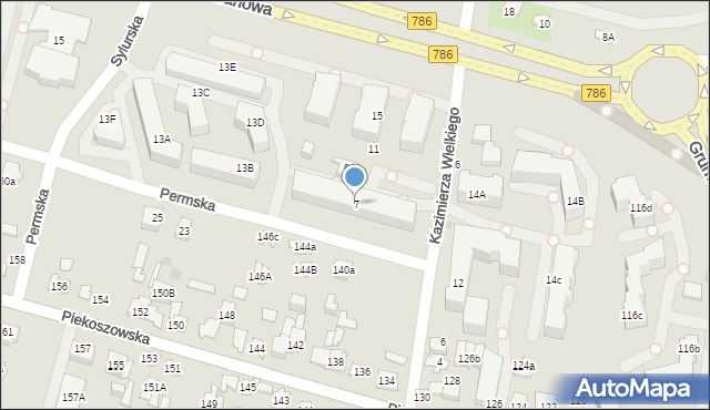 Kielce, Króla Kazimierza Wielkiego, 7, mapa Kielc