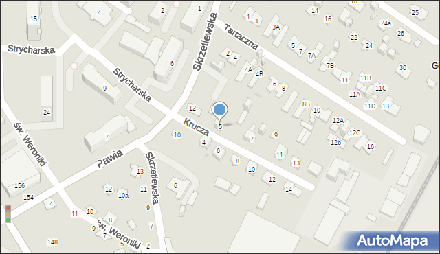 Kielce, Krucza, 5, mapa Kielc