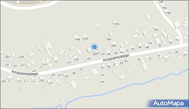 Kielce, Kruszelnickiego-Wilka Zbigniewa, ppor., 102, mapa Kielc