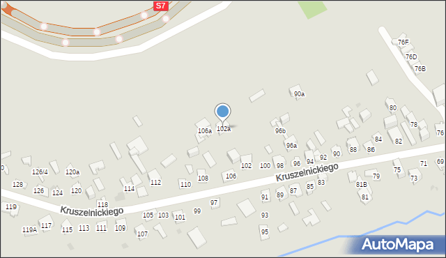 Kielce, Kruszelnickiego-Wilka Zbigniewa, ppor., 102a, mapa Kielc