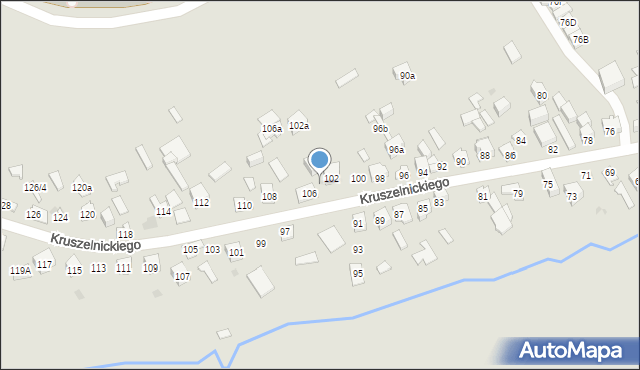 Kielce, Kruszelnickiego-Wilka Zbigniewa, ppor., 104, mapa Kielc