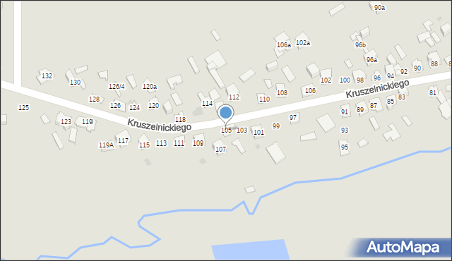Kielce, Kruszelnickiego-Wilka Zbigniewa, ppor., 105, mapa Kielc