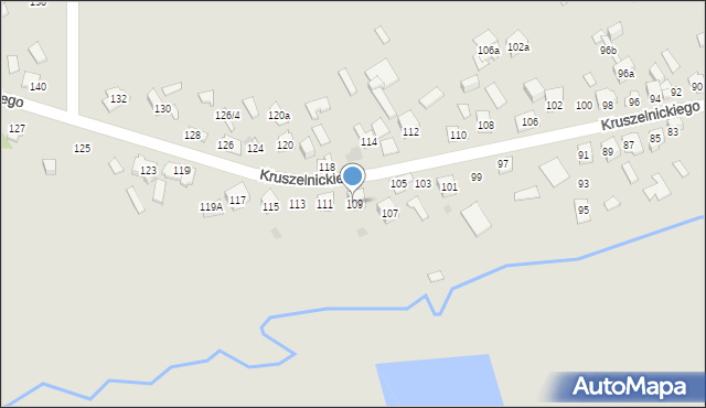 Kielce, Kruszelnickiego-Wilka Zbigniewa, ppor., 109, mapa Kielc