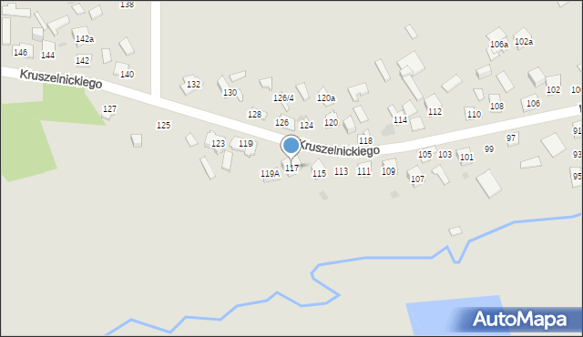 Kielce, Kruszelnickiego-Wilka Zbigniewa, ppor., 117, mapa Kielc