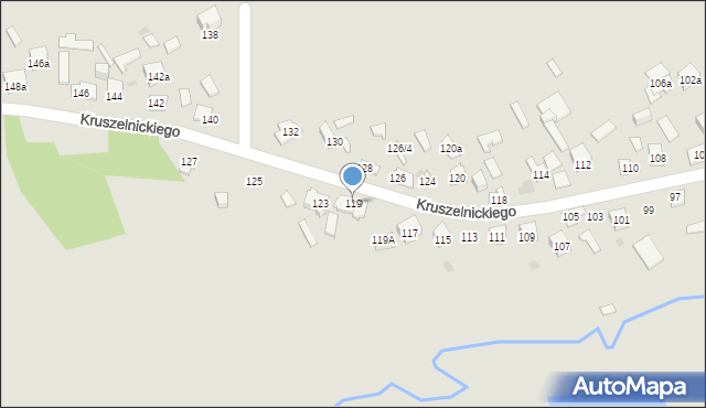 Kielce, Kruszelnickiego-Wilka Zbigniewa, ppor., 119, mapa Kielc