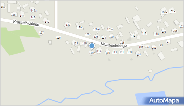 Kielce, Kruszelnickiego-Wilka Zbigniewa, ppor., 119A, mapa Kielc