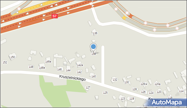 Kielce, Kruszelnickiego-Wilka Zbigniewa, ppor., 138, mapa Kielc
