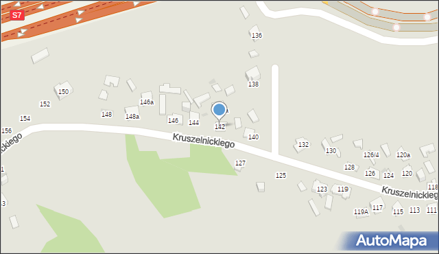 Kielce, Kruszelnickiego-Wilka Zbigniewa, ppor., 142, mapa Kielc
