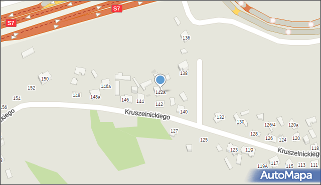 Kielce, Kruszelnickiego-Wilka Zbigniewa, ppor., 142a, mapa Kielc