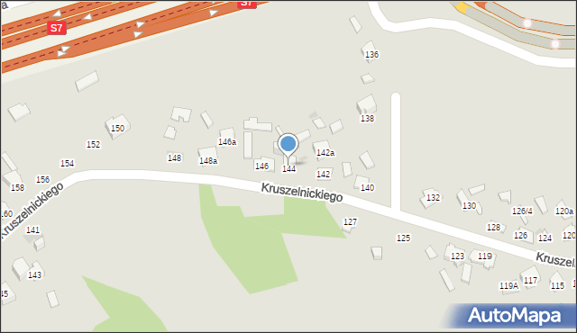 Kielce, Kruszelnickiego-Wilka Zbigniewa, ppor., 144, mapa Kielc