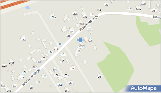 Kielce, Kruszelnickiego-Wilka Zbigniewa, ppor., 145, mapa Kielc