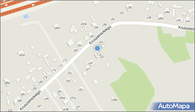 Kielce, Kruszelnickiego-Wilka Zbigniewa, ppor., 145a, mapa Kielc