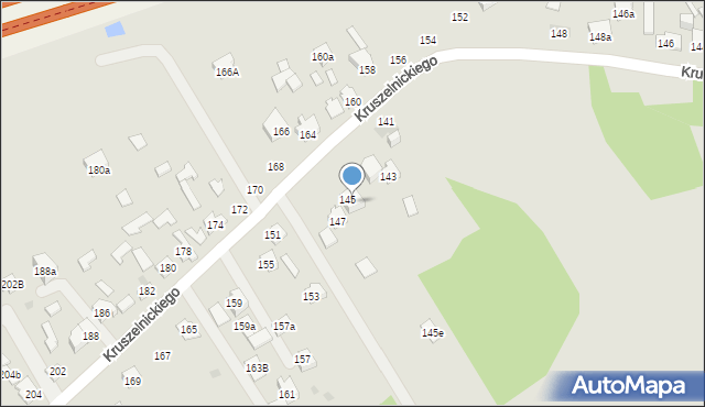 Kielce, Kruszelnickiego-Wilka Zbigniewa, ppor., 145C, mapa Kielc