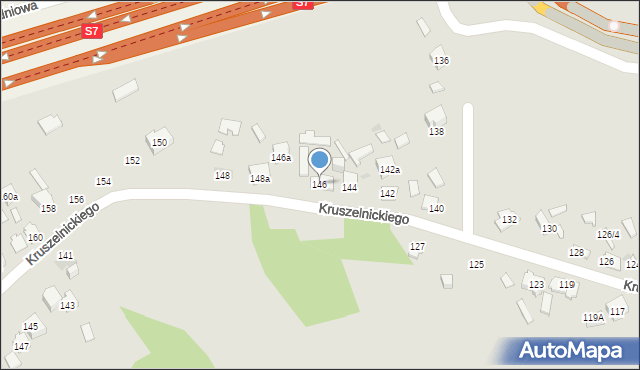 Kielce, Kruszelnickiego-Wilka Zbigniewa, ppor., 146, mapa Kielc