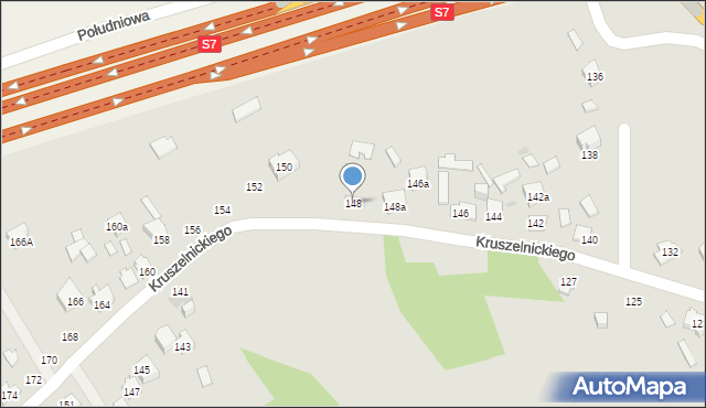 Kielce, Kruszelnickiego-Wilka Zbigniewa, ppor., 148, mapa Kielc