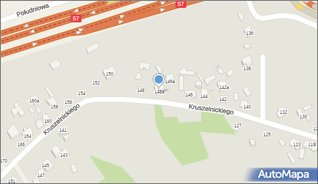 Kielce, Kruszelnickiego-Wilka Zbigniewa, ppor., 148a, mapa Kielc