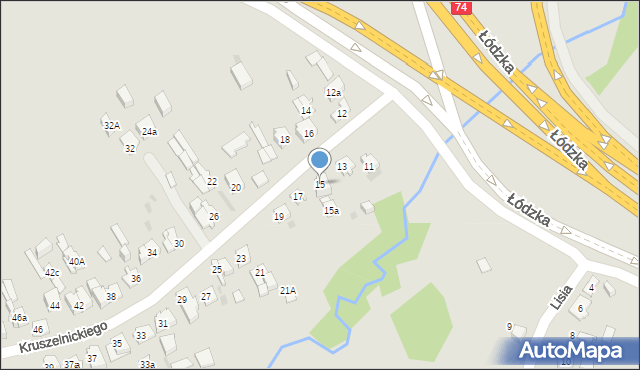 Kielce, Kruszelnickiego-Wilka Zbigniewa, ppor., 15, mapa Kielc
