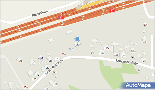 Kielce, Kruszelnickiego-Wilka Zbigniewa, ppor., 150, mapa Kielc