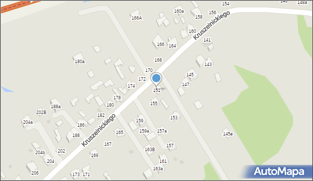 Kielce, Kruszelnickiego-Wilka Zbigniewa, ppor., 151, mapa Kielc