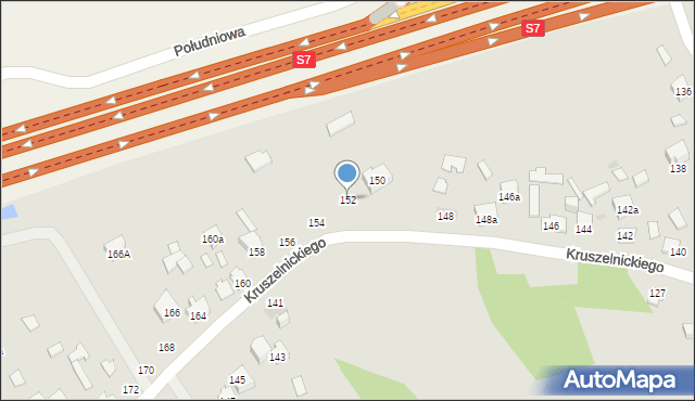 Kielce, Kruszelnickiego-Wilka Zbigniewa, ppor., 152, mapa Kielc