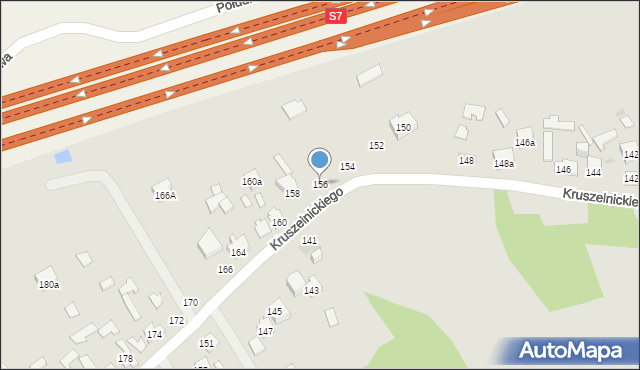 Kielce, Kruszelnickiego-Wilka Zbigniewa, ppor., 156, mapa Kielc