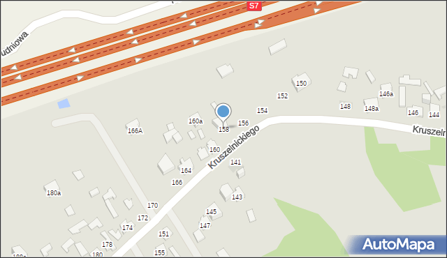 Kielce, Kruszelnickiego-Wilka Zbigniewa, ppor., 158, mapa Kielc