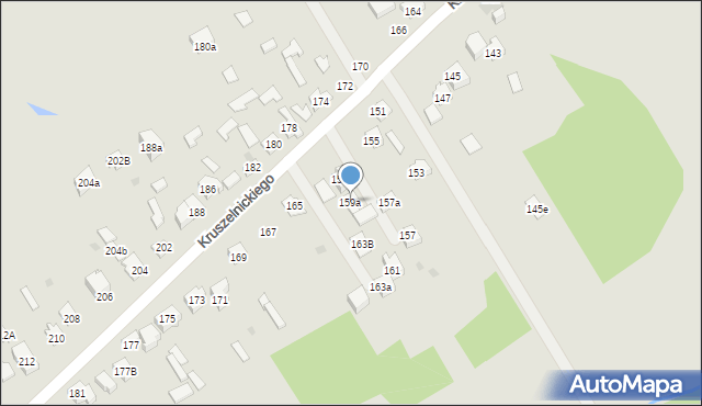 Kielce, Kruszelnickiego-Wilka Zbigniewa, ppor., 159a, mapa Kielc