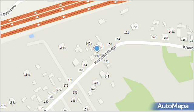 Kielce, Kruszelnickiego-Wilka Zbigniewa, ppor., 160, mapa Kielc