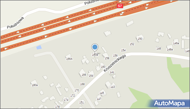 Kielce, Kruszelnickiego-Wilka Zbigniewa, ppor., 160a, mapa Kielc