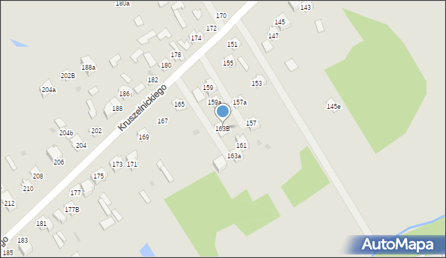 Kielce, Kruszelnickiego-Wilka Zbigniewa, ppor., 163B, mapa Kielc