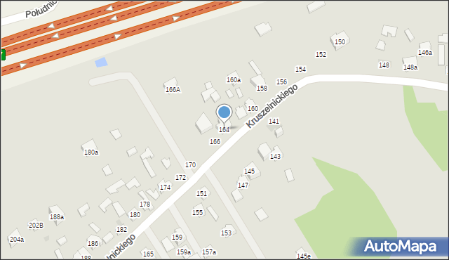 Kielce, Kruszelnickiego-Wilka Zbigniewa, ppor., 164, mapa Kielc