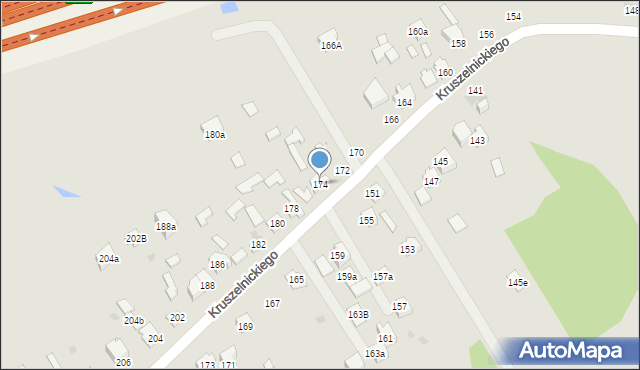 Kielce, Kruszelnickiego-Wilka Zbigniewa, ppor., 174, mapa Kielc